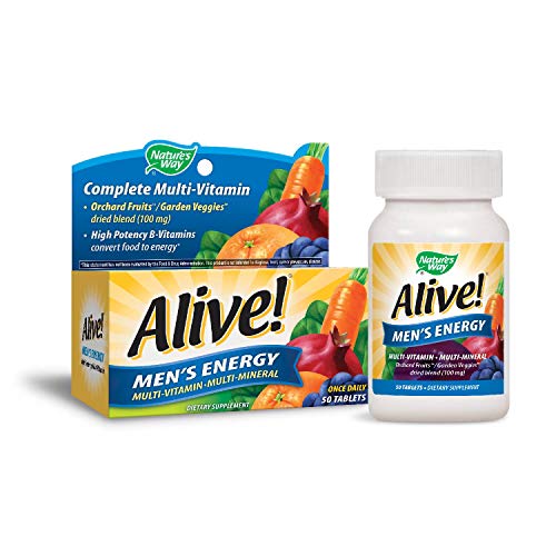 Nature's Way Alive!® Men's Energy Multivitamin Tablets, Fruit and Veggie Blend (100mg per serving), 50 Tablets