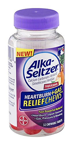 Alka-Seltzer Heartburn + Gas ReliefChews Chewable Tablets, Tropical Punch 32 ea