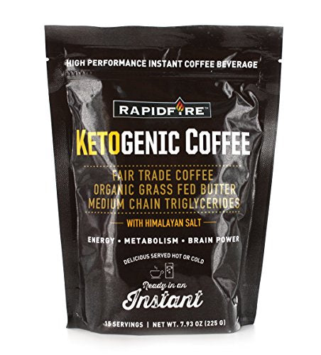 Rapid Fire Ketogenic Fair Trade Coffee Instant Mix, 7.93 oz. Bag (15 servings)