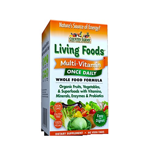 Country Farms Living Foods Multi-Vitamin, 60 Vegi-Tabs Per Box (6 Pack)