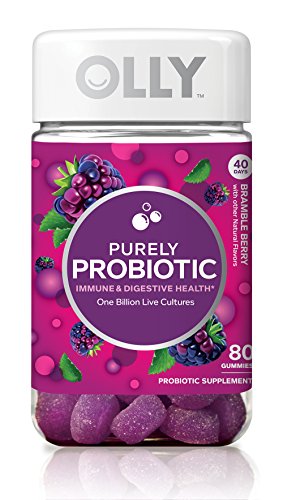 OLLY Purely Probiotic Gummy Supplements for Immune and Digestive Health, Bramble Berry, 80 Count