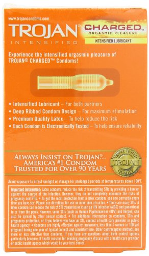 Trojan Charged Lubricated Condoms, 10 Count