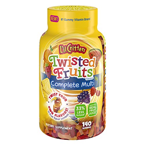 L'il Critters Twisted Fruits Flavors Complete Multivitamin, 140 Count (Packaging May Vary)