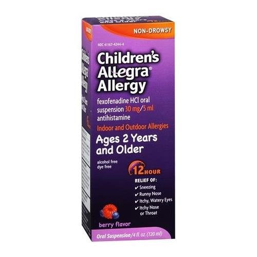 Allegra Children's Allergy Oral Suspension Berry Flavor 4 OZ - Buy Packs and SAVE