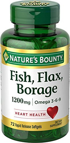 Nature's Bounty Fish, Flax, Borage 1200 mg Softgels 72 CP - Buy Packs and SAVE