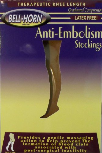 Knee High Ant-Embolism Stockings 18mmHg Graduated Compression (2X Regular, Black)