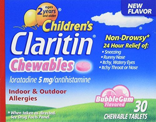 Claritin Children's Chewable Tablets, Bubble Gum, 30 Count