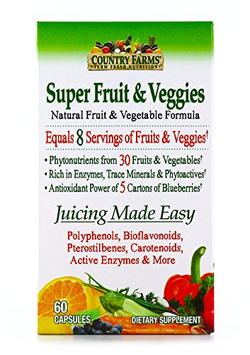 Country Farms Super Fruit and Veggies Capsules, 30 Fruits and Vegetables, 30 servings