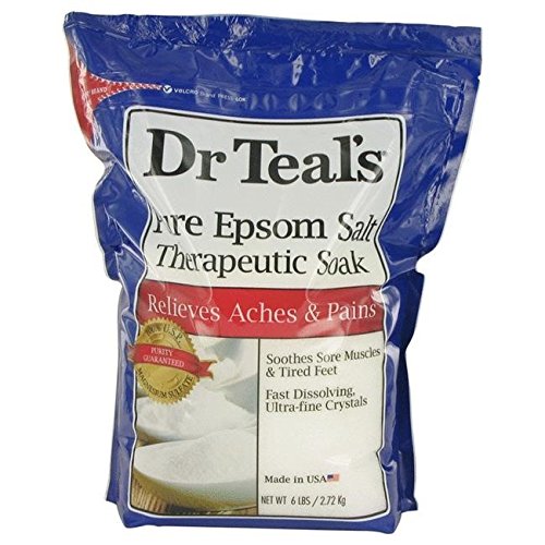 Dr Teal's Pure Epsom Salt Therapeutic Soak by Dr Teal's Soothes Sore Muscles & Tired Feet Fast Dissolving Ultra-fine crystals 96 oz / 2839 ml (Women)