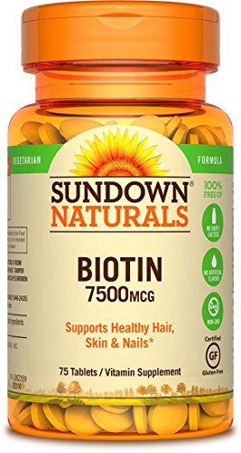 Sundown Naturals Super Strength Biotin 7500 mcg, 75 Tablets