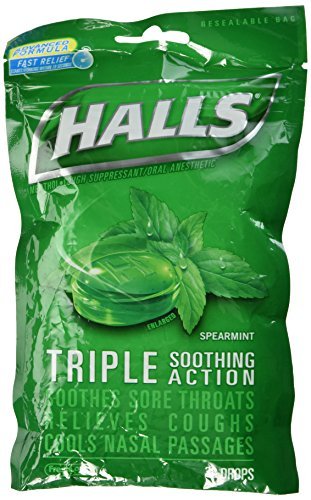 Halls, Triple Soothing Action Cough Suppressant Drops, Spearmint - 30 ea - Buy Packs and SAVE