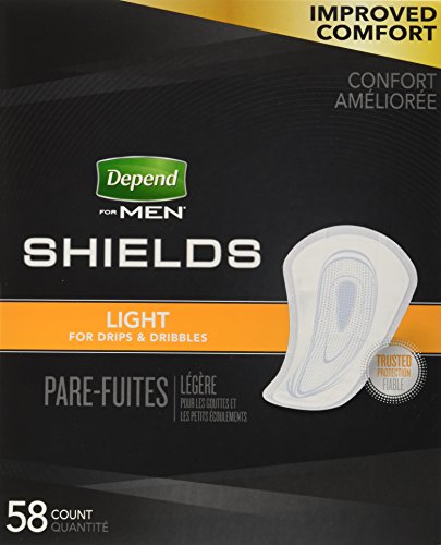 Depend For Men Shields, Light Absorbency, 58 ct