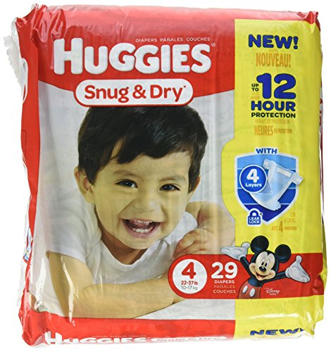 huggies Baby Diapers, Snug & Dry, Size 4 (22 - 37 lbs) 29ct