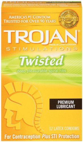 Trojan Condom Stimulations Twisted Pleasure Lubricated