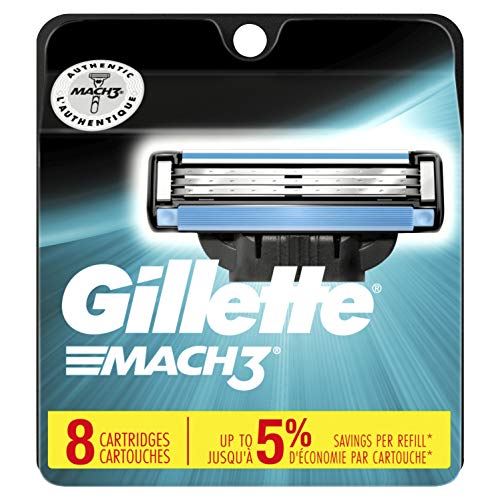 Gillette Mach3 Men's Razor Blades, 8 Blade Refills (Packaging May Vary)