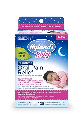 Hyland's Baby Nighttime Oral Pain Relief Tablets, Soothing Natural Relief of Oral Discomfort, Irritability, and Swelling 125 Count