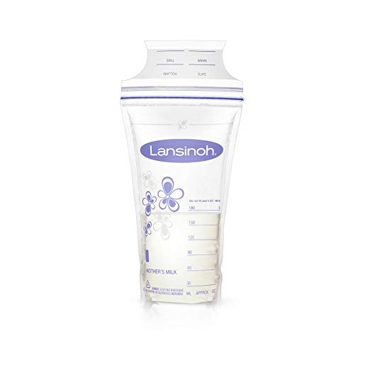 Lansinoh Breastmilk Storage Bags, 50 Count convenient milk storage bags for breastfeeding