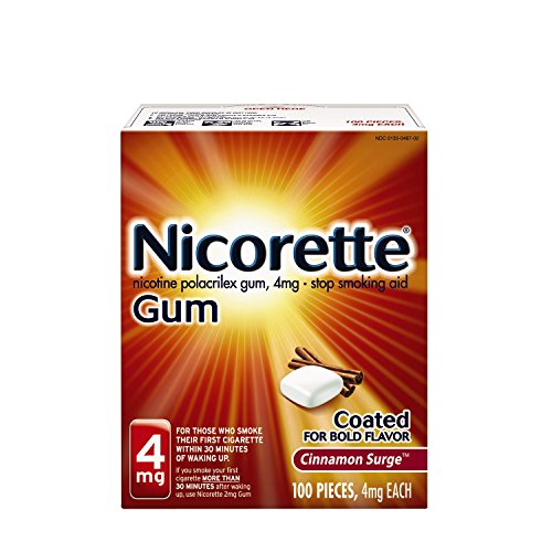 Nicorette Nicotine Gum Cinnamon Surge 4 milligram Stop Smoking Aid 100 count