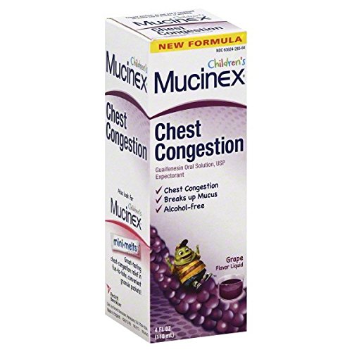 Mucinex Children's Liquid- Chest Congestion Expectorant, Grape Flavor, 4 Ounces