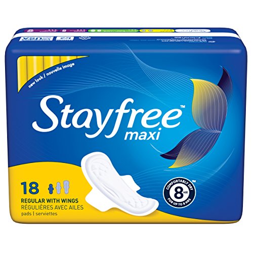 STAYFREE Maxi Pads Regular With Wings 18 Each