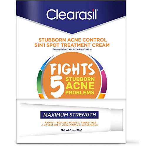 Clearasil Stubborn Acne Control 5in1 Spot Treatment Cream, 1 oz