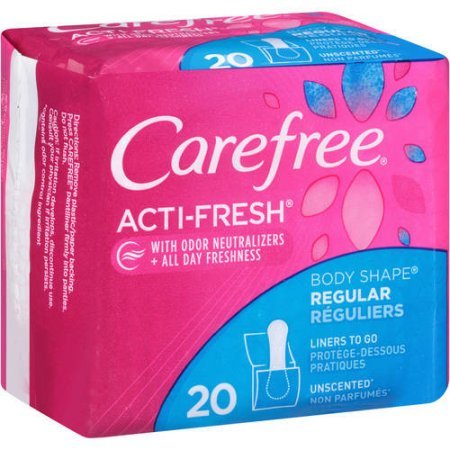 Carefree Acti-Fresh Body Shape Regular to Go Unscented Pantiliners, 20 count - Buy Packs and SAVE