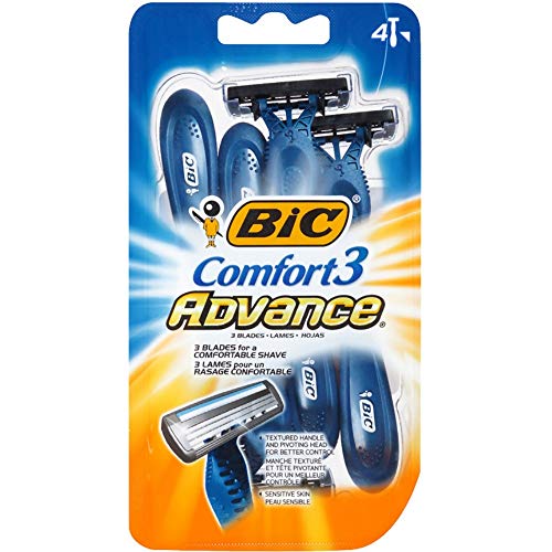 Bic Comfort 3 Advance Disposable Razor for Men, 4-Count