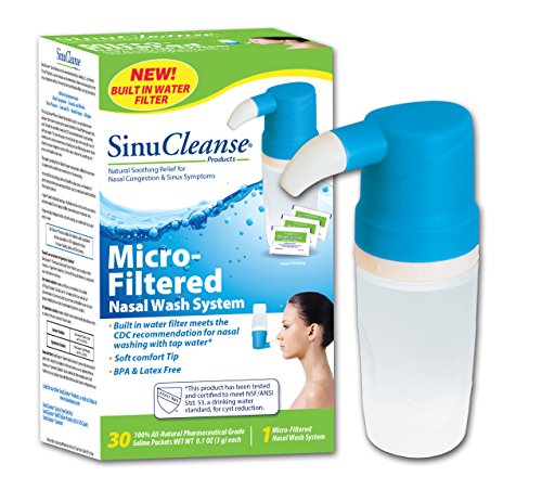 SinuCleanse Micro Filtered Nasal Wash System Sinus Cleanse and Cleaning Saline Irrigation Flush System 30 Count