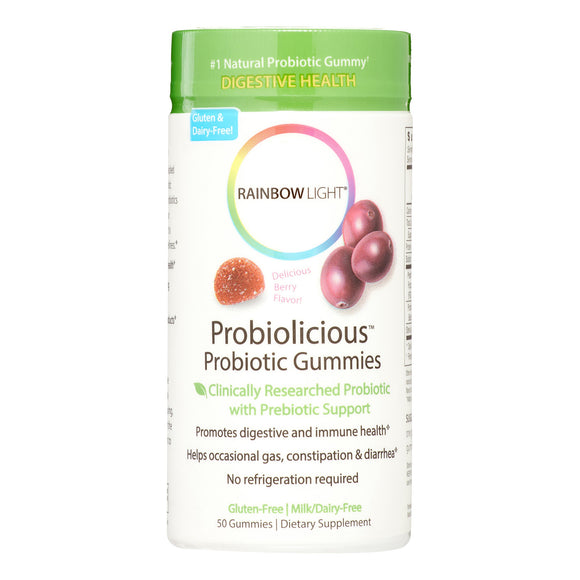 Rainbow Light - Probiolicious Probiotic Gummies - Supports Digestion and Gastrointestinal Health - 50 Count