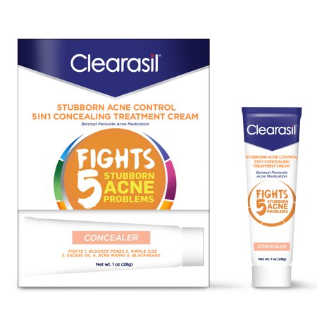 Clearasil Stubborn Acne Control 5in1 Concealing Treatment Cream, 1 oz.