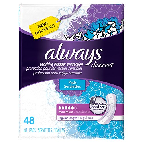 Always Discreet Incontinence Pads, Maximum Absorbency - 48 ct - Maximum