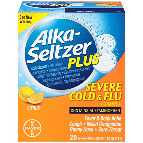 Alka-Seltzer Plus Severe Cold & Flu Effervescent, Citrus, 20 Count