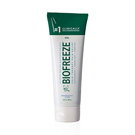 Biofreeze Pain Reliever Gel, Cooling Topical Analgesic for Muscle, Joint, Arthritis, & Back Pain, NSAID Free Relief Cream with Menthol for Sore Muscles, 3 oz. Tube, Original Green Formula. 4% Menthol