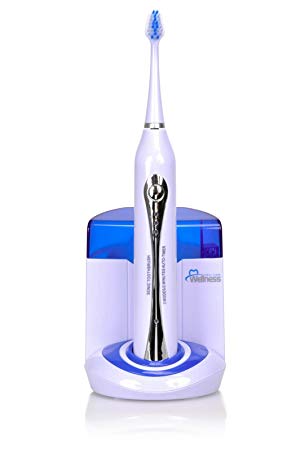 Wellness HealthPro UV-STX Ultra High Powered Sonic Electric Toothbrush with UV Sanitizing Dock Charger and 3 Brush Heads