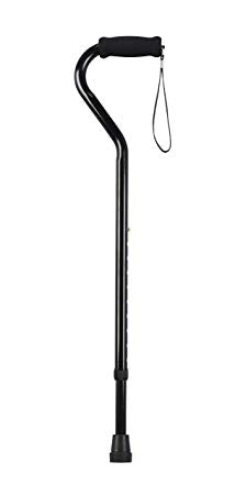 Drive Medical Foam Grip Offset Handle Walking Cane, Black