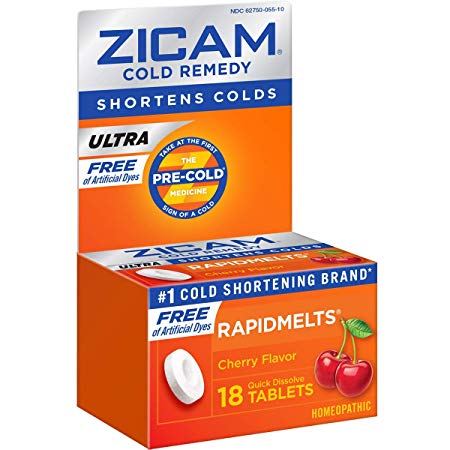 Zicam Ultra Cold Remedy Rapidmelts, Cherry, 18 Count