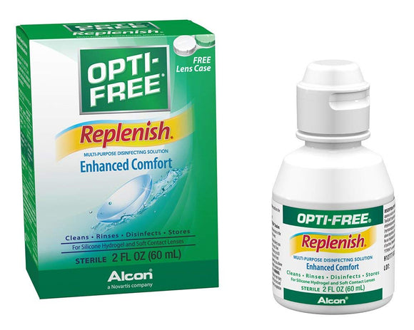 Opti-Free Replenish Multi-Purpose Disinfecting Solution with Lens Case, 6-Pack, 2-Ounces Each