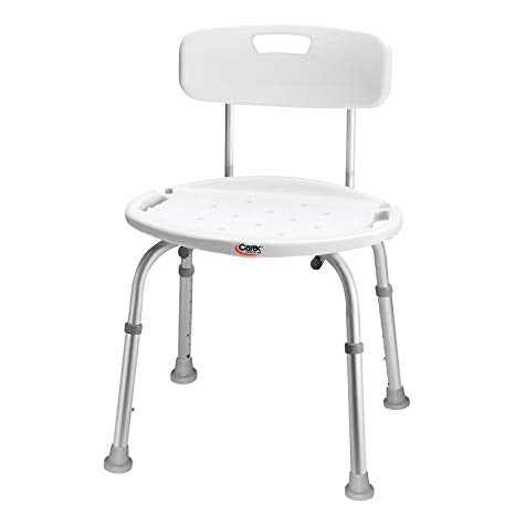 Carex Shower Chair With Back, Bath Chair and Shower Seat For Elderly, Handicap, and Disabled, 350lbs, Easy Assembly