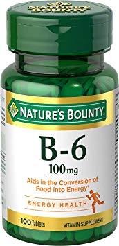 Nature's Bounty Vitamin B6 Supplement, Supports Metabolism and Nervous System Health, 100mg, 100 Tablets