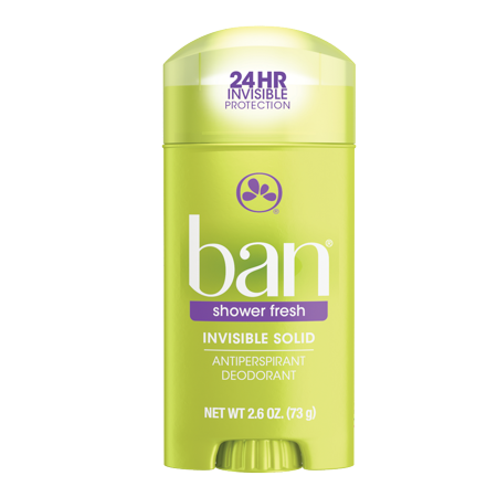 Ban Antiperspirant Deodorant, Invisible Solid, Shower Fresh 2.60 oz