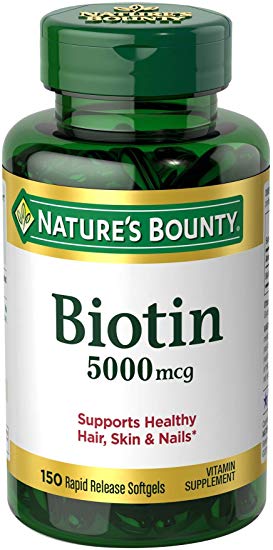 Nature's Bounty Biotin Pills and Supplement, Supports Healthy Hair, Skin, and Nails, 5000mcg, 150 Tablets