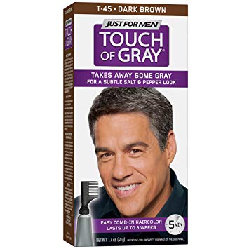 Just For Men Touch Of Gray Comb-In Men's Hair Color, Dark Brown