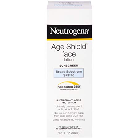 Neutrogena Age Shield Anti-Oxidant Face Lotion Sunscreen, Broad Spectrum Spf 70, Oil-Free Sunscreen, Travel Size 3 Fl. Oz.