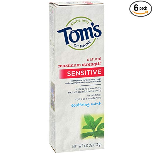Tom's Of Maine Sensitive Toothpaste, Soothing Mint, 4 Ounce