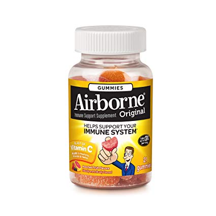 Airborne Assorted Fruit Flavored Gummies, 21 count - 1000mg of Vitamin C and Minerals & Herbs Immune Support