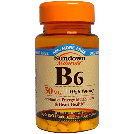 Sundown Naturals B-6 50 mg Tablets 150 TB - Buy Packs and SAVE