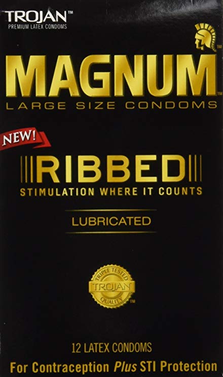 Trojan Magnum Ribbed Lubricated Condoms