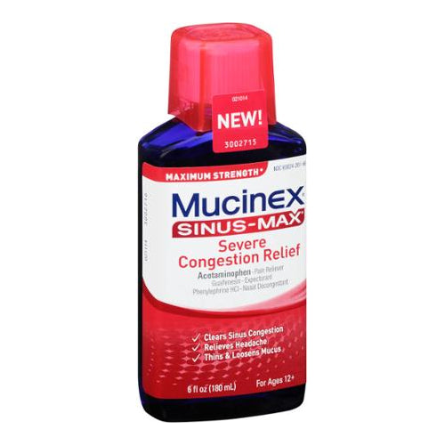 Mucinex Sinus-Max Severe Congestion Relief Liquid, 6 fl oz