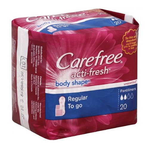 Carefree Acti-Fresh Body Shape Regular to Go Unscented Pantiliners, 20 ct