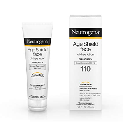 Neutrogena Age Shield Face Lotion Sunscreen with Broad Spectrum SPF 110, Oil-Free & Non-Comedogenic Moisturizing Sunscreen to Prevent Signs of Aging, 3 fl. oz